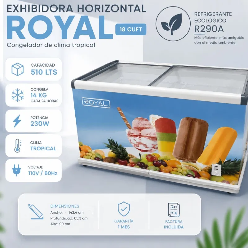 Exhibidora horizontal ROYAL de 18cuft