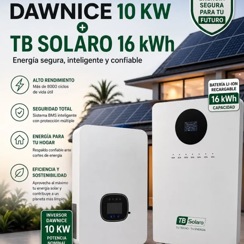 INVERSOR DAWNICE 10 KW + BATERÍA TB SOLARO 16 KWH