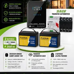 INVERSOR SUMRY 4000W + 2 BATERÍAS 🔋 12.8V 100Ah
