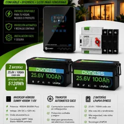 ⚡🔋 INVERSOR SUMRY 4000W + 2 BATERÍAS 25.6V 100Ah LiFePO₄