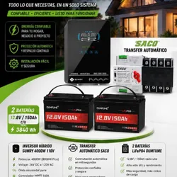 ⚡ INVERSOR SUMRY 4000W + BATERÍAS 🔋 2 × 12.8V 150Ah