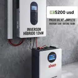 KIT FOTOVOLTÁICO SAKO 12 KW☀️ Inversor SAKO 12 KW Batería SAKO 16 KWH