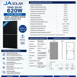 ☀️ PANEL SOLAR JA SOLAR BIFACIAL 620 W