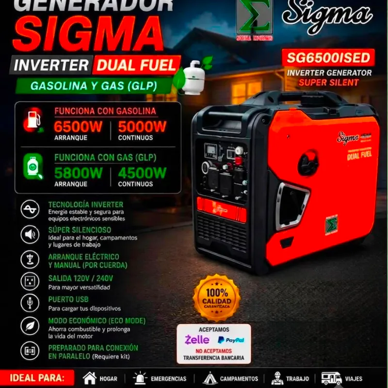 ⚡ Planta Eléctrica Super Inverter Sigma 6500 W