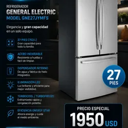 🔥 ¡REFRIGERADOR GENERAL ELECTRIC DE 27 PIES!
