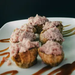 Tostones rellenos con jamón
