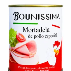 Caja Mortadella de Pollo Enlatada