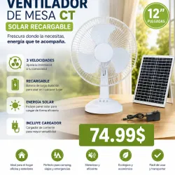 Ventilador de Mesa CT Solar Recargable