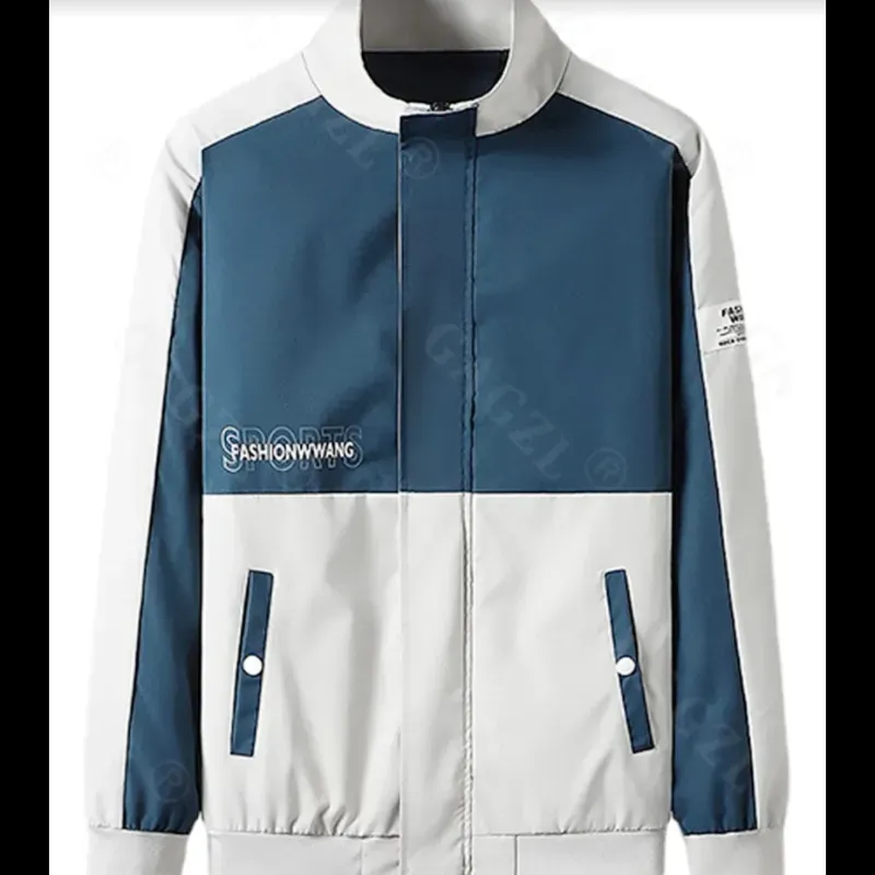 abrigo/chaqueta impermeable_azul marino y gris
