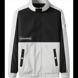 abrigo/chaqueta impermeable_negro y gris