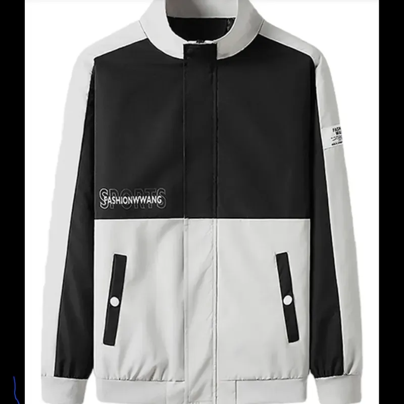 abrigo/chaqueta impermeable_negro y gris