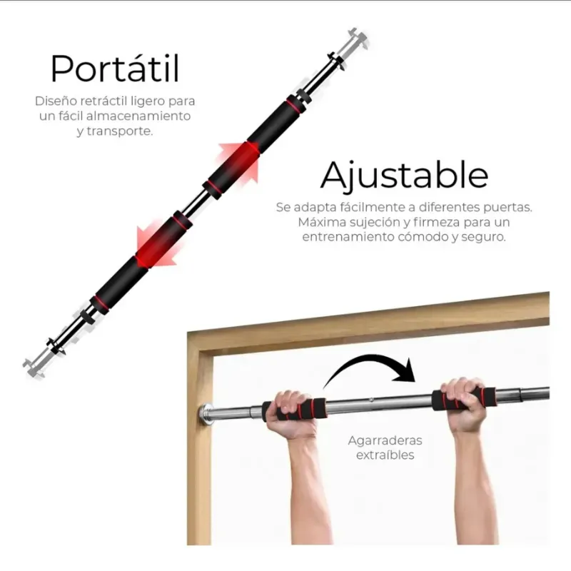 barra portátil y extensible para dominadas