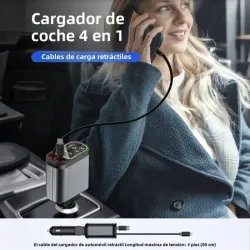 cargador auto 4 en 1 de carga rápida y con starlight - PRECIO SÓLO EN USD: 25 USD