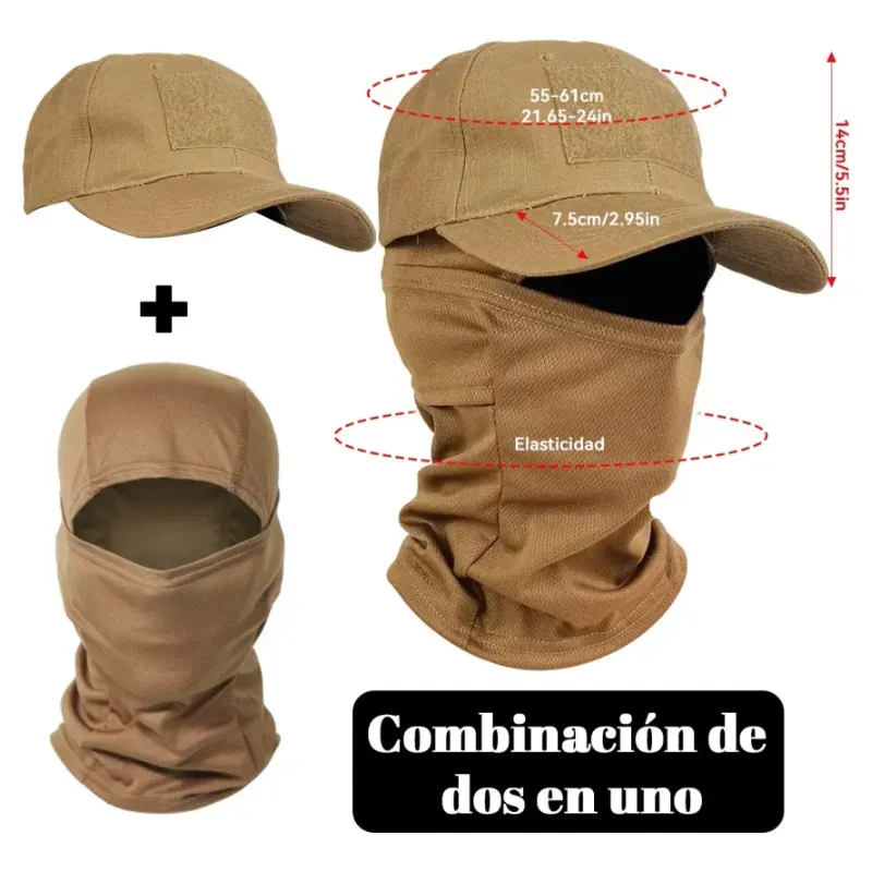 gorra de camuflaje táctico con pasamontañas