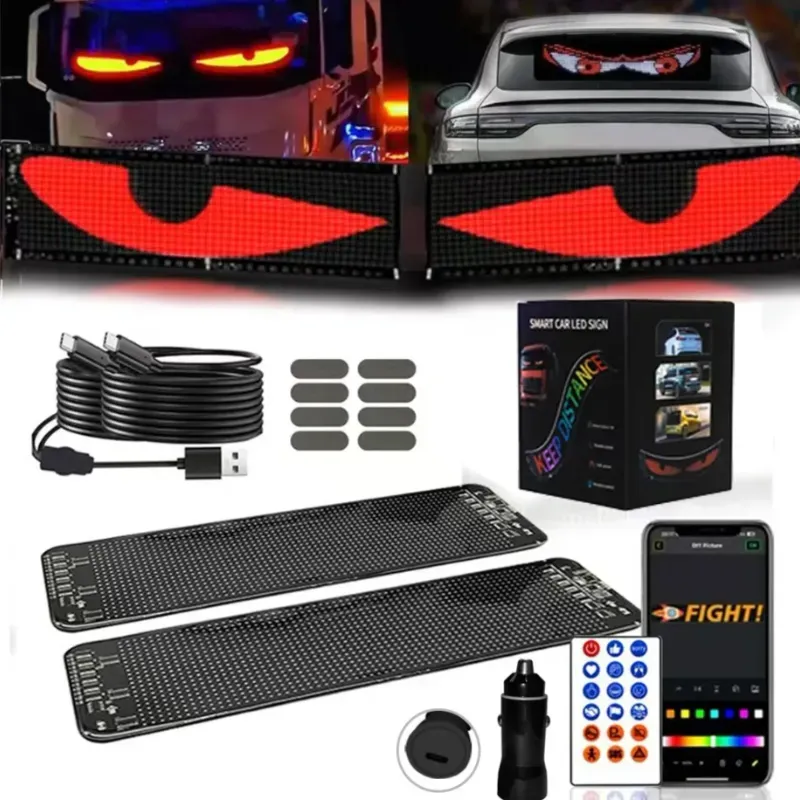 pantalla programable flexible LED Devil Eyes para autos_2pzas - PRECIO SÓLO EN USD: 65 USD