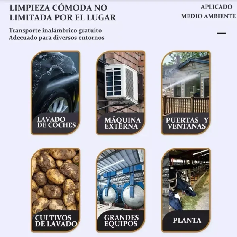 pistola hidrolavadora inalámbrica 260W y 21v - 45 USD