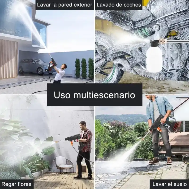 pistola hidrolavadora inalámbrica 400W, 48v y 8000 mAh - 45 USD