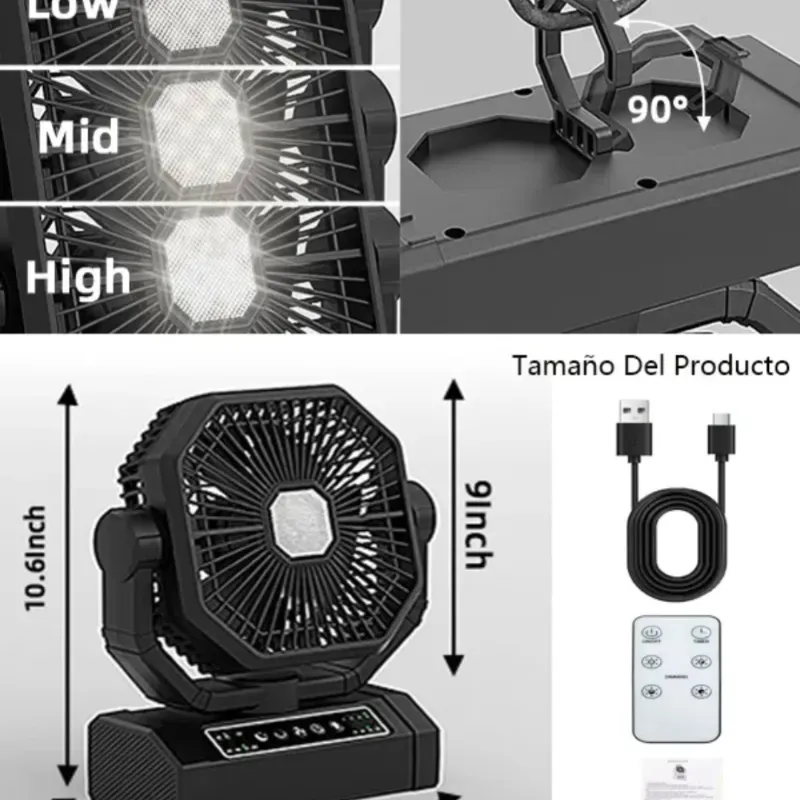 ventilador recargable portátil 20000 mAh modelo 1 - 30000 CUP / 73 USD