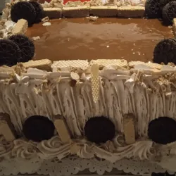 Cake de media bandeja de chocolate y fanguito