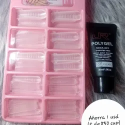 1 polygel + 1 Caja 100 Moldes Dual