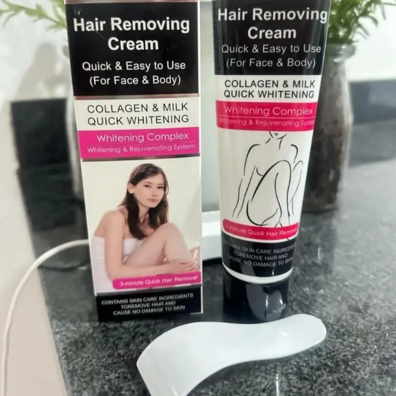 Crema depiladora con blanqueador