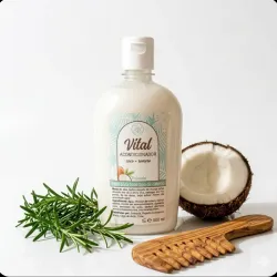 🌴ACONDICIONADOR "VITAL" DE COCO Y ROMERO 500ML🌿 Precio : 1300 Un acondicionador que combine las propiedades hidratantes del coco con los beneficios estimulantes y fortalecedores del romero puede ser una excelente opción para nutrir y cuidar tu cabello de manera integral. ¡Disfruta de los múltiples beneficios que esta poderosa mezcla puede ofrecer para mantener tu cabello radiante y saludable! 🥥🌿✨