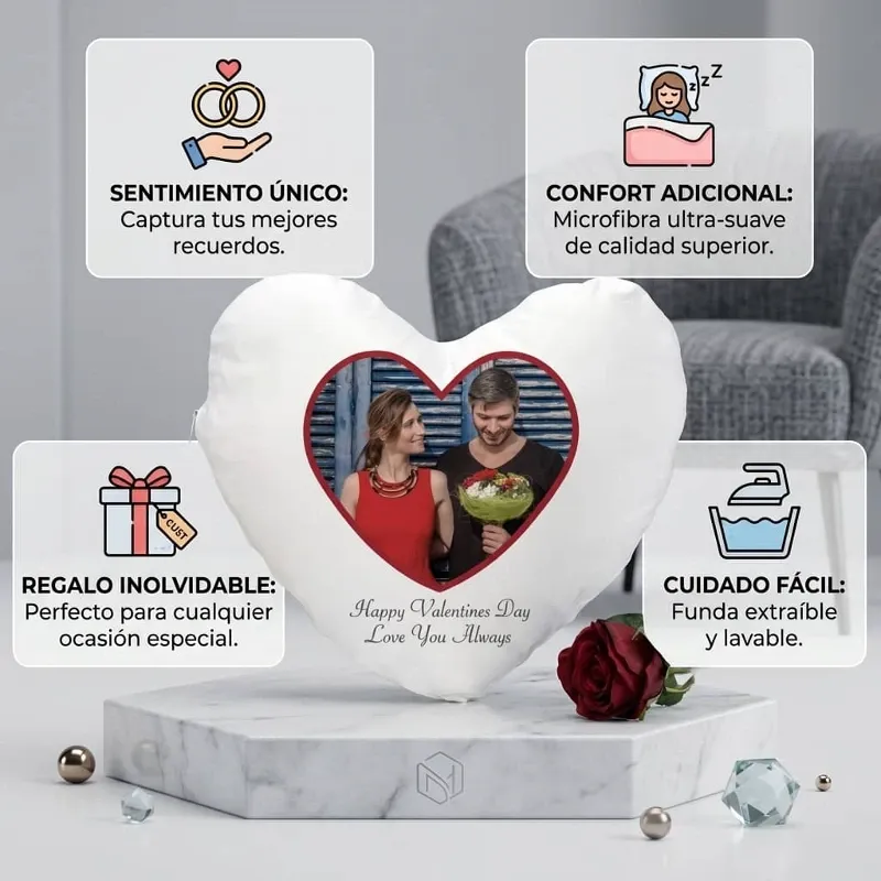Cojines Personalizados en Forma de Corazón
