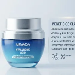 CREMA FACIAL CON ÁCIDO HIALURONICO NEVADA 50G