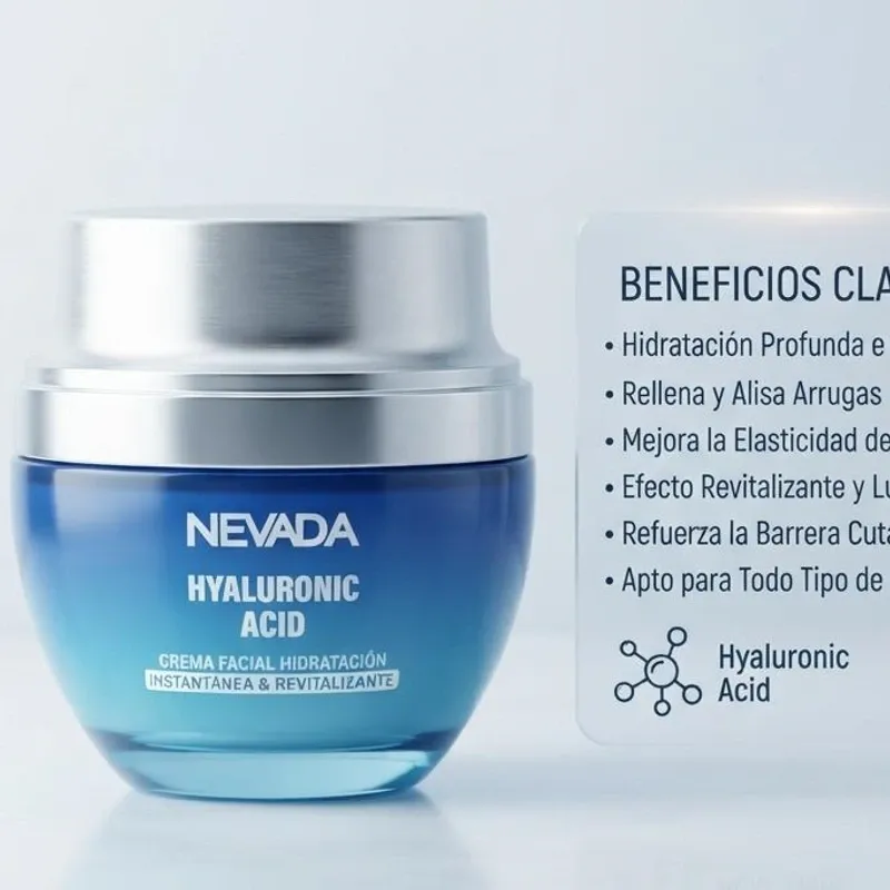CREMA FACIAL CON ÁCIDO HIALURONICO NEVADA 50G