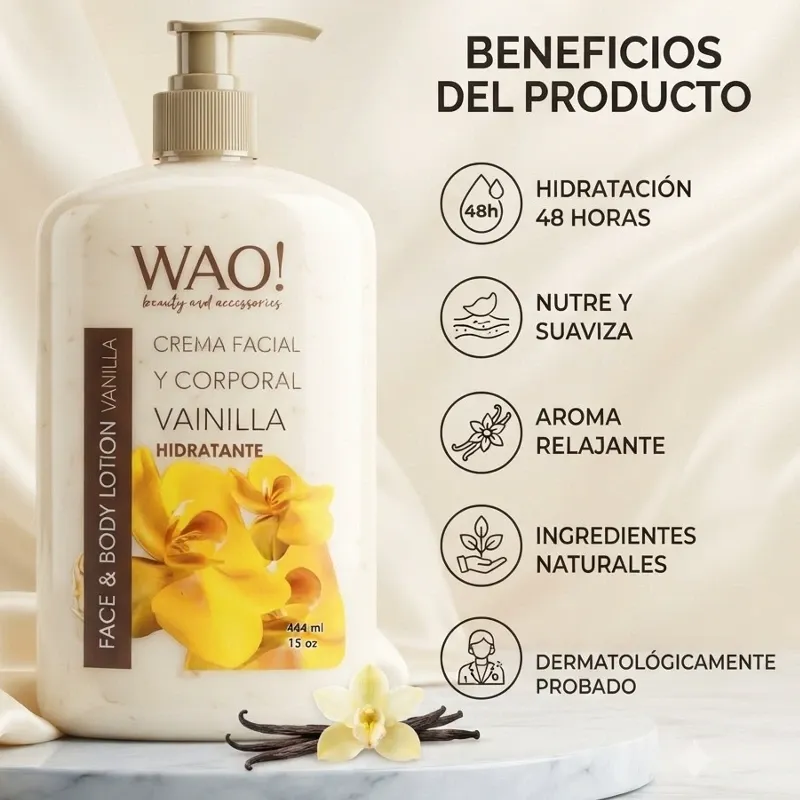Crema Facial y Corporal Vainilla 444ml 🔖