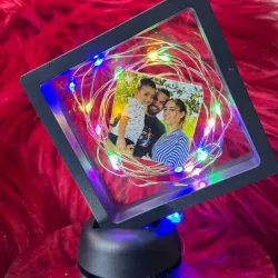 Cuadros con luces y fotos x ambos lados