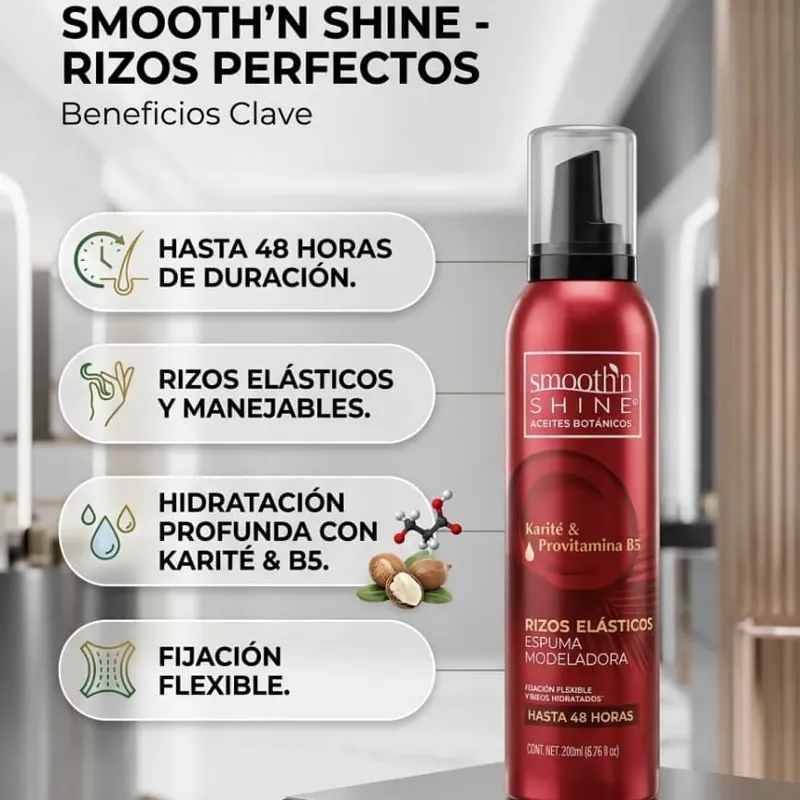 Espuma Modeladora Smooth'n Shine Rizos Elástico