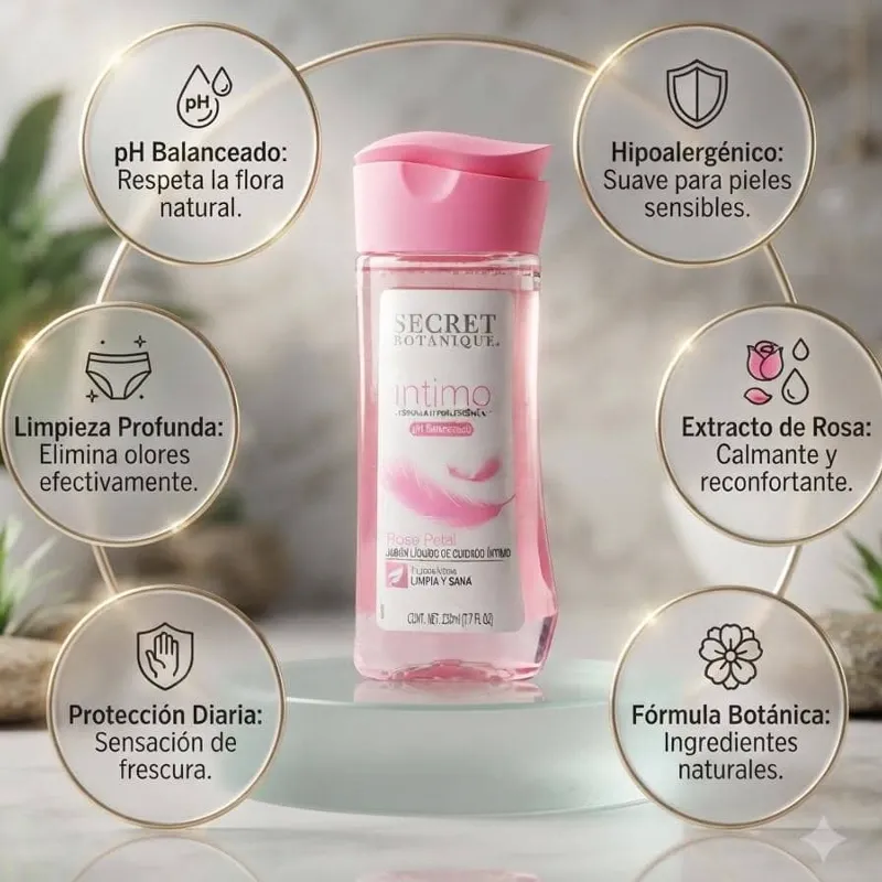 Jabón líquido de pétalos de rosas 🌹 para el cuidado íntimo , Secret Botanique
