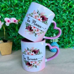 jarras personalizadas  Rosa  x dentro 🩷Agarradera de corazón en Rosa 🩷 🎁