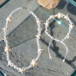 Juego de collar y pulsera 🐚☀️