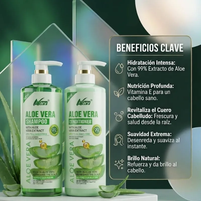 Juego de Shampoo y Acondicionador Aloe Vera 750ml