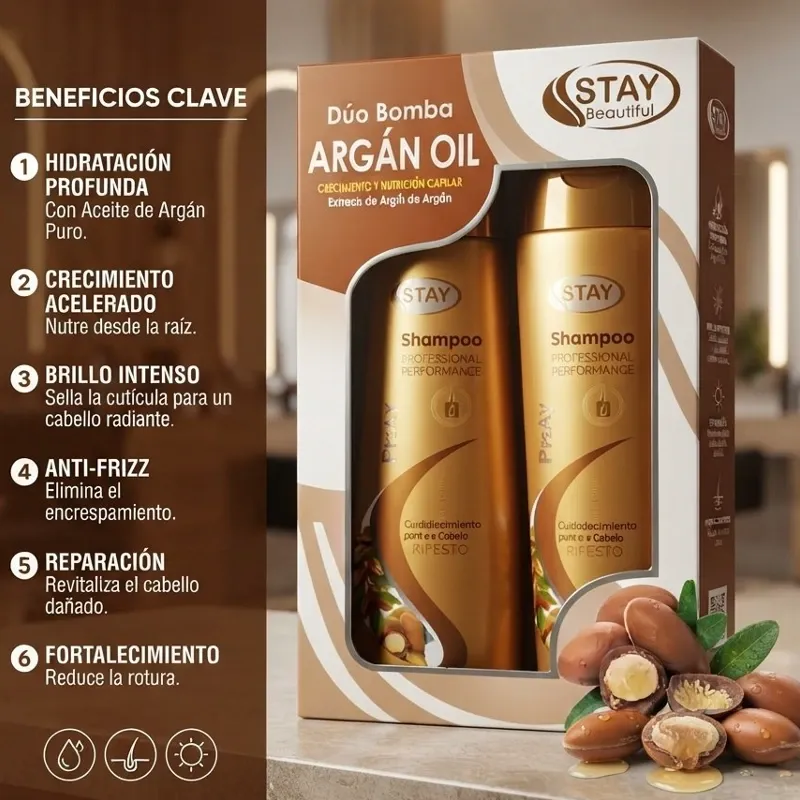 Juego de Shampoo y Acondicionador de Argan