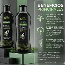 Juego de Shampoo y Acondicionador de Romero y Cola de Caballo 1L