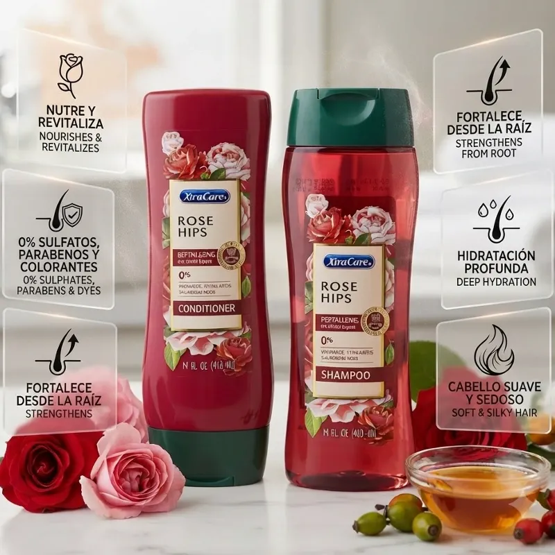 Juego de Shampoo y Acondicionador de Rosas 413ml