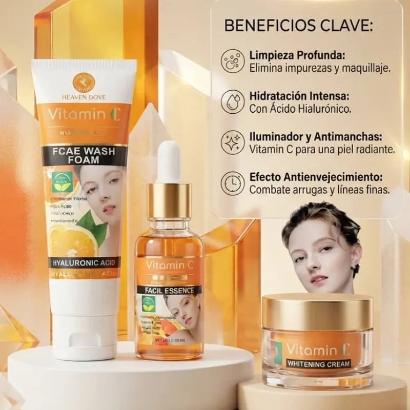 Kit Facial con Vitamina C y Ácido Hialurónico