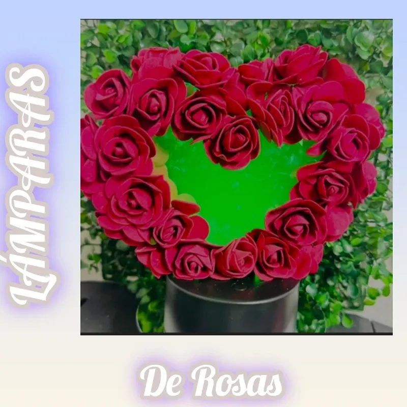 Lámpara de rosas Personalizado Corazón de rosas😍❤️.