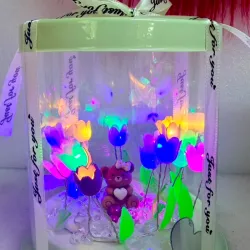 Lámpara de tulipanes decorada  💐  🔖