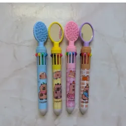 Lapiceros de 10 colores (Capibara)  👉🏻 Tienen cepillo y espejo