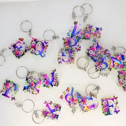 Llaveros de acrílico con iniciales  ✨