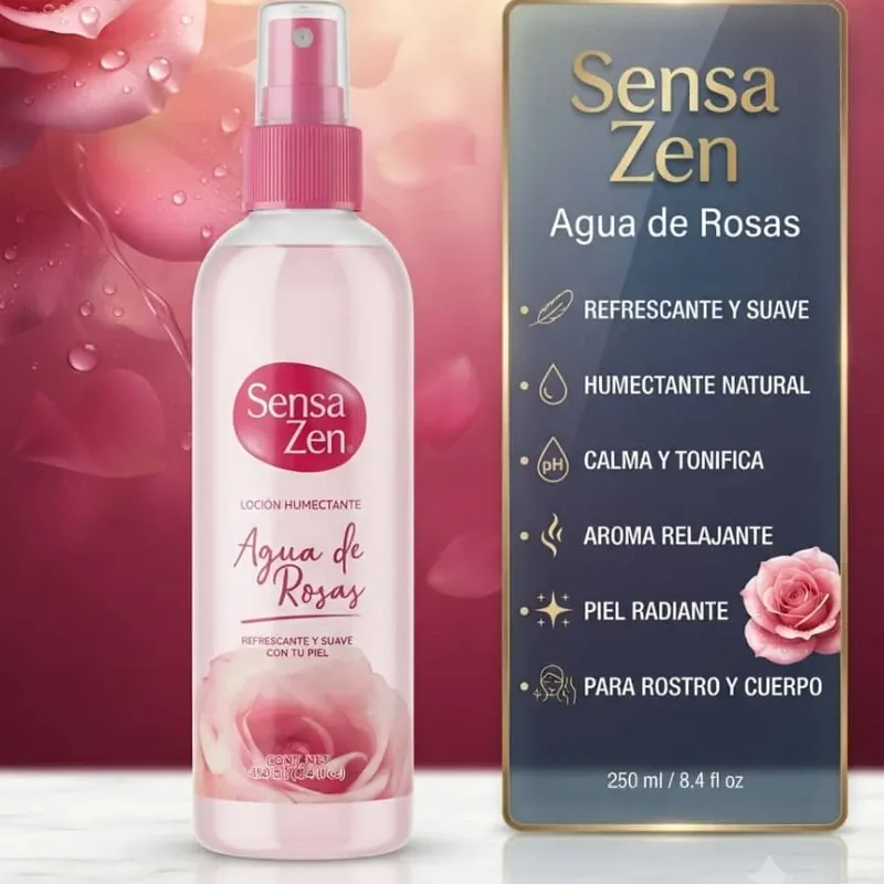 Loción humectante Sensa Zen de agua de rosas 🌹