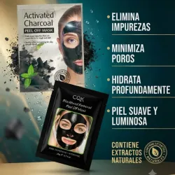 Mascarilla facial  peel off con extracto de carbón de bambú🎋🎍🖤