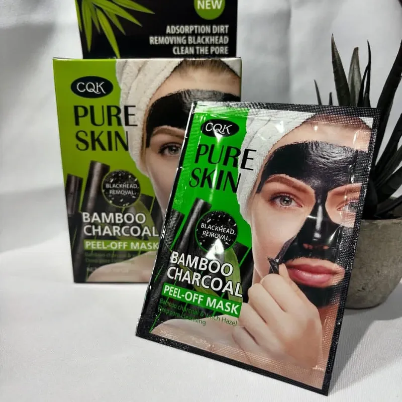 Mascarilla facial peel off con extracto de carbón de bambú🎋🎍🖤