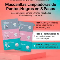 Mascarillas Limpiadoras de Puntos Negros en 3 Pasos