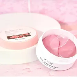 Parches para ojos Bioaqua con ácido hialurónico y rosa 🌹