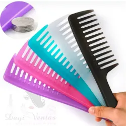 PEINE DE DIENTES ANCHOS DE PLÁSTICO PARA CABELLO RIZADO